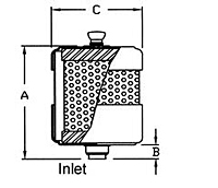 EF Series Compact Oil Mist Discharge Filters drawing